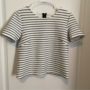 Forever 21 Black and White Striped Boxy T Shirt